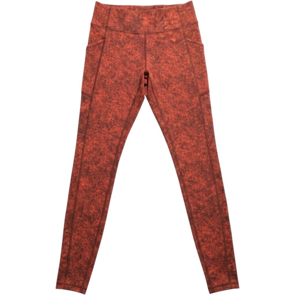 Lululemon Invigorate High-Rise Tight 28 Denim Wash Print Autumn Red Black Size 8